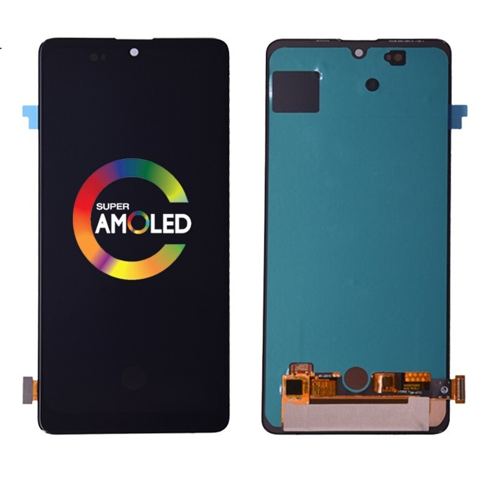 Дисплей для Samsung A715F (A71) в сборе с тачскрином Черный - (AMOLED, с регулировкой подсветки)