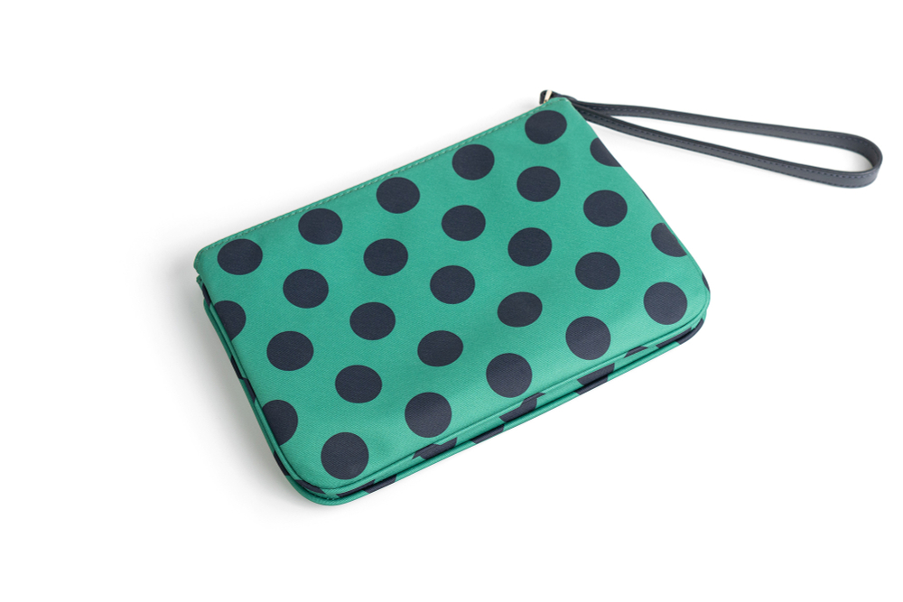 Ярко-зеленый клатч в горох Kate Spade