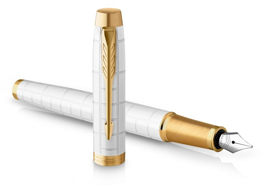 Перьевая ручка Parker IM Premium F318  Pearl GT,перо: F, цвет чернил: blue, в подарочной упаковке.