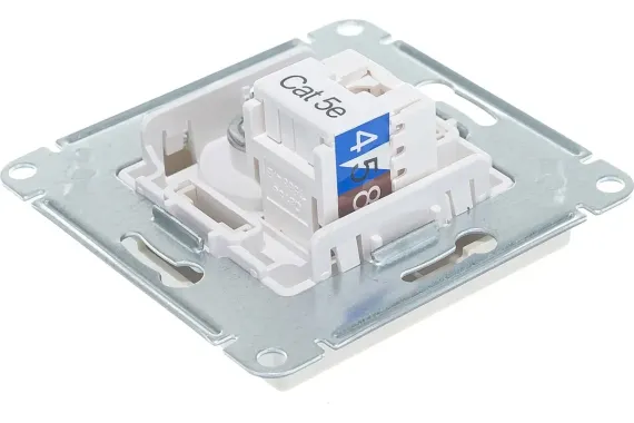 Розетка TV+RJ45 Systeme Electric ATLASDESIGN бежевая 36002