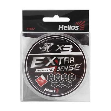 Шнур Helios Extrasense X3 PE Red 92m 3/40LB 0.28mm (HS-ES-X3-3/40LB)