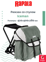 Рюкзак со стулом Rapala Iceman, 420 400 280 мм