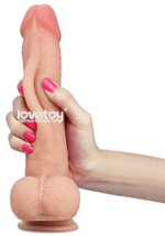 Телесный фаллоимитатор Sliding Skin Dual-Layered 9.0 - 23 см. (Цвет: телесный)