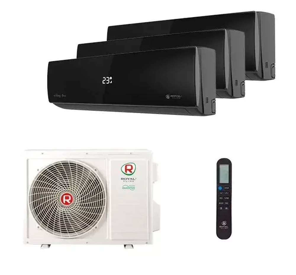 Мульти сплит-система Royal Clima на 3 комнаты (20+20+20 кв.м.) Attica Nero
