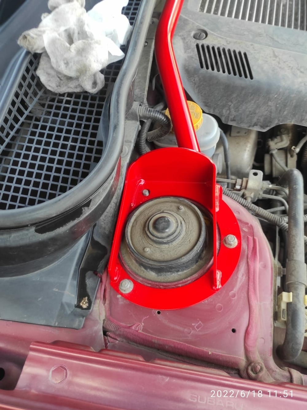 Распорка передних стоек (цельная) Subaru Forester 3 (SH) и Subaru Impreza (GH)