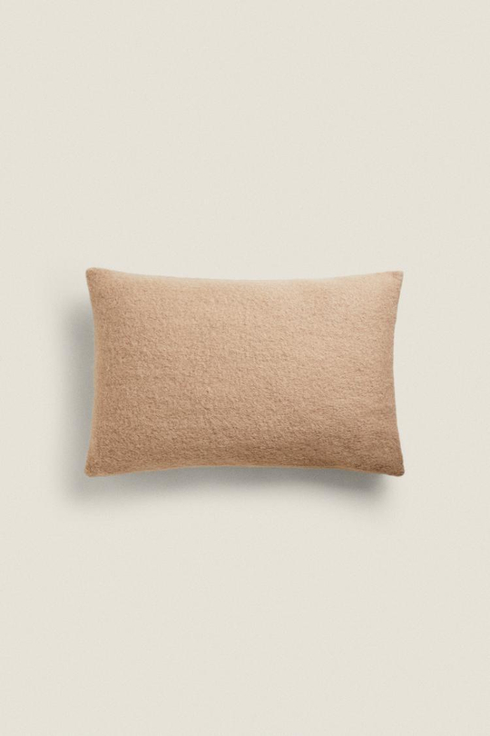 ZARA HOME ОДНОТОННЫЙ ЧЕХОЛ НА ПОДУШКУ, РЫЖЕВАТО-КОРИЧНЕВЫЙ
