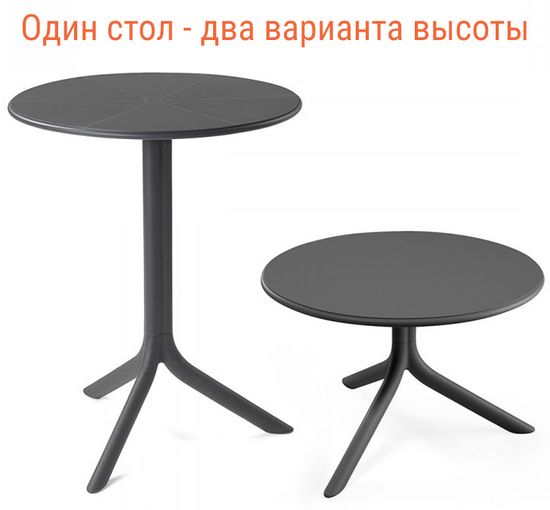 Стол пластиковый обеденный Spritz + Spritz Mini цвет антрацит