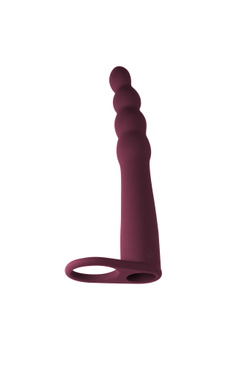 Вибронасадка для двойного проникновения Pure Passion Bramble Wine red