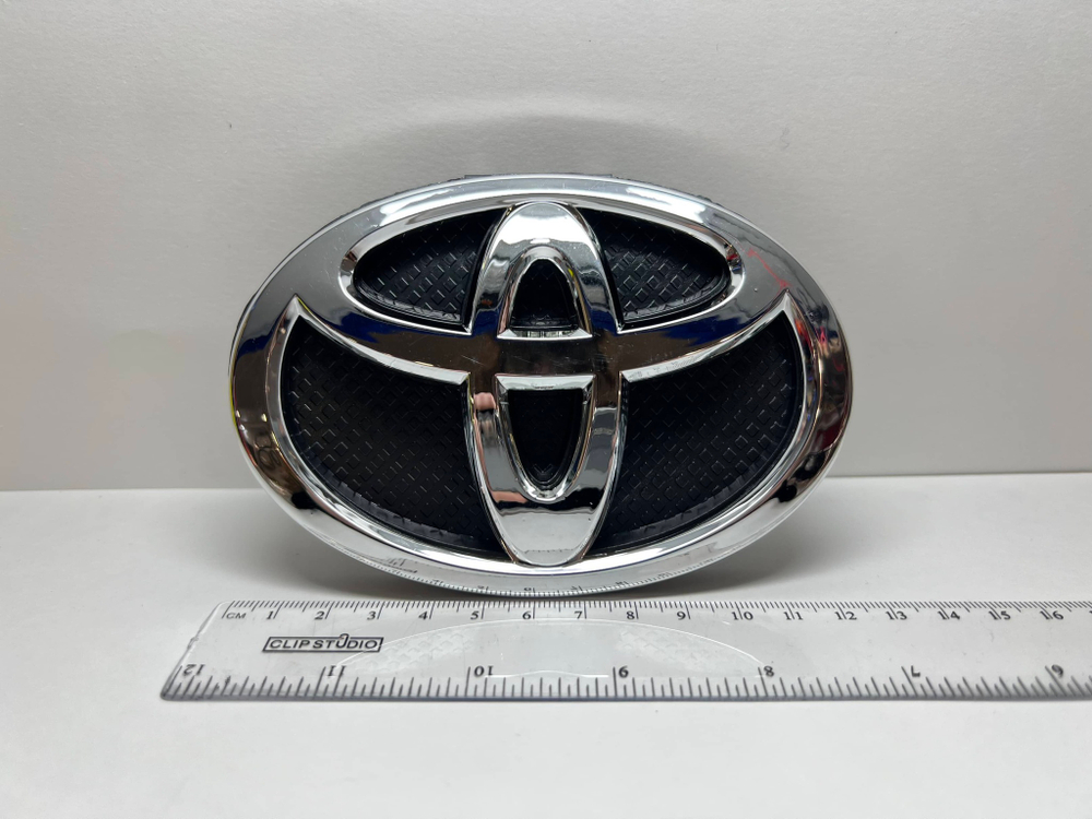 HH-026 / Логотип (шильдик, надпись, эмблема) "Toyota" 12.5 см для крышки багажника / решетки радиатора / капота (1 шт.)
