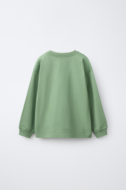 ZARA ФУТБОЛКА ИЗ ПЛОТНОГО ХЛОПКА, МЯГКИЙ ЗЕЛЕНЫЙ