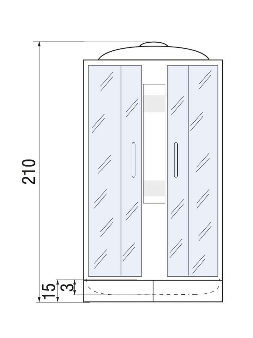 Душевая кабина RIVER NARA LIGHT 90/15 МТ 90x90x210 10000002912 Универсальная Четверть круга