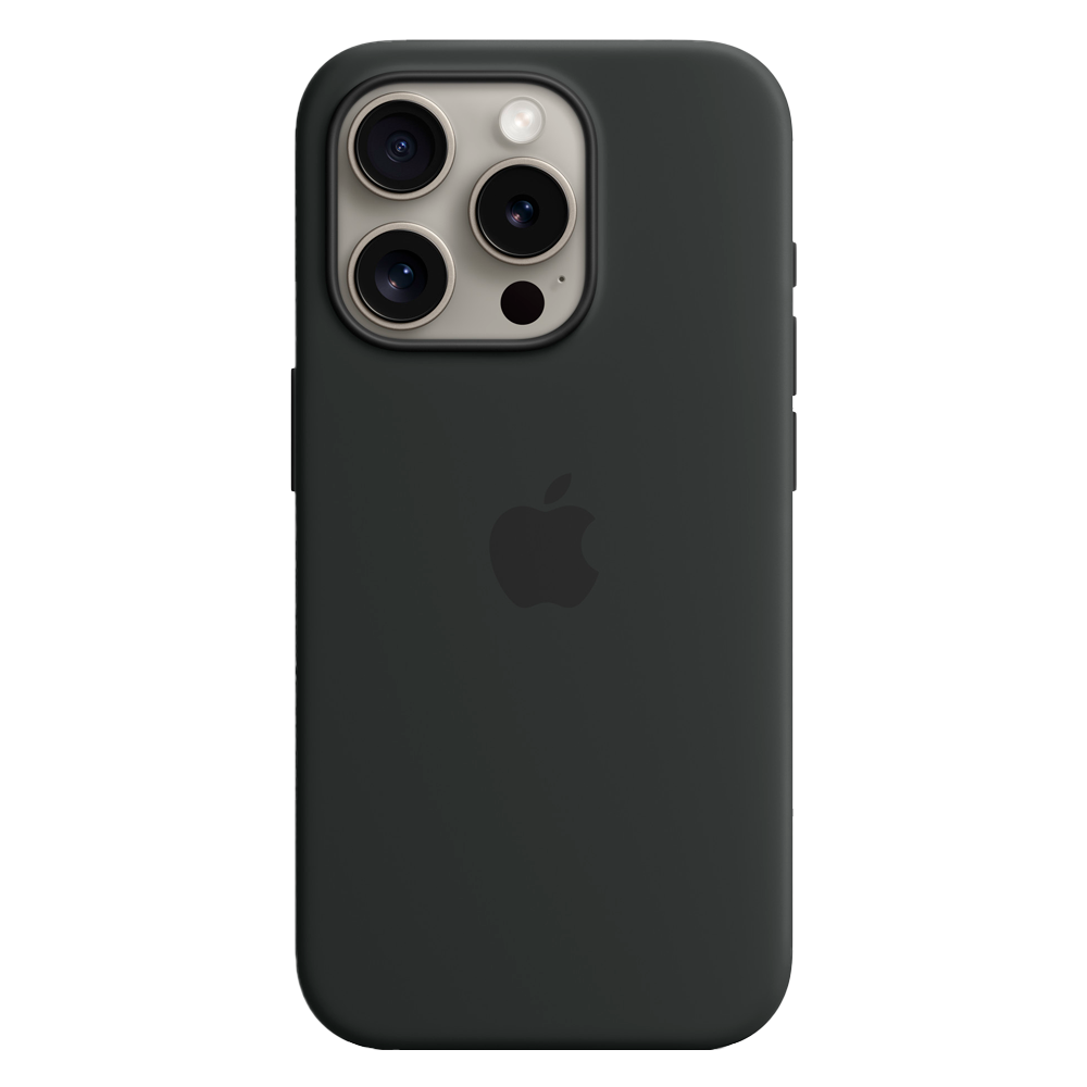 Силиконовый чехол с поддержкой MagSafe Apple Silicone Case для iPhone 15 Pro, Black (Черный)