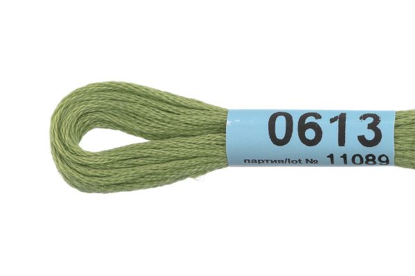 Мулине Gamma 100% хлопок, цв.0613 св-оливковый, 24 мотка по 8 метров