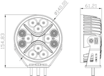 Светодиодная фара комбинированного света РИФ 140 мм 60W LED