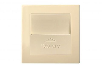 Выключатель карточный двухполюсный с LED подсветкой, слоновая кость, Classic
