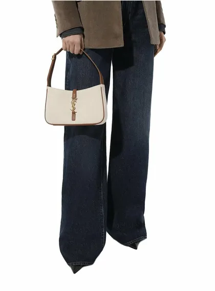Сумка Saint Laurent Le 5 à 7 Hobo коричнево-бежевый