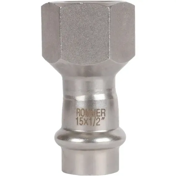 Переходник ROMMER ВПр-ВР 15х1/2" нержавеющая сталь 37977