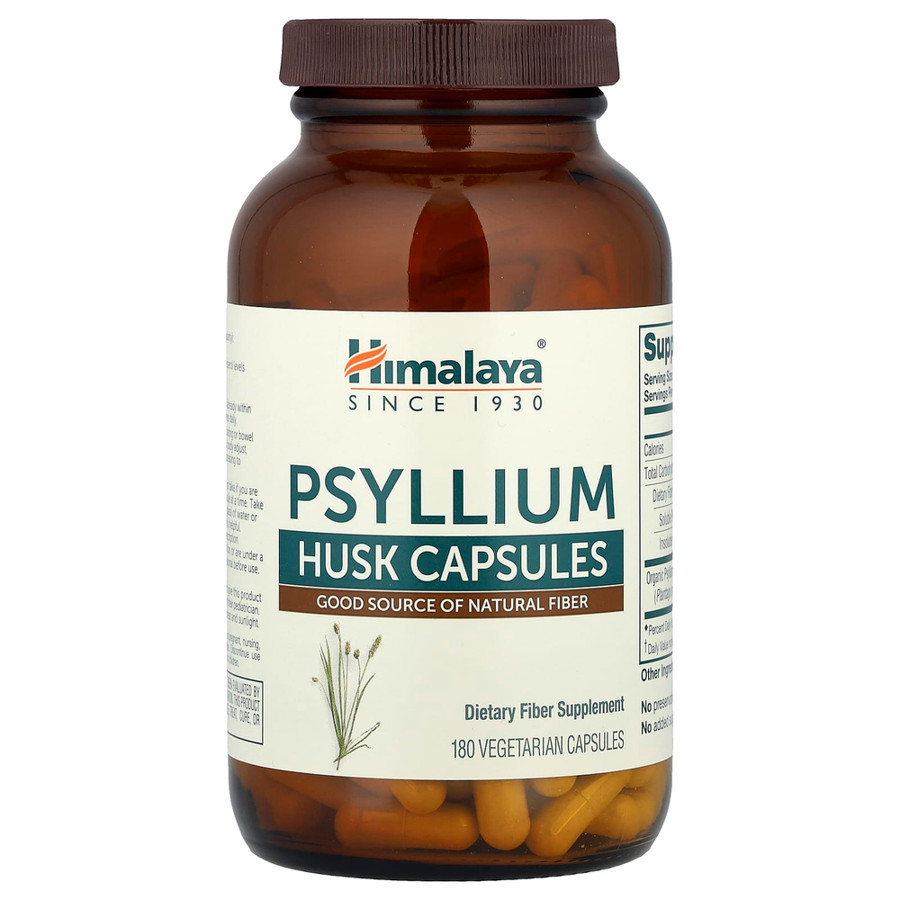 Himalaya, Капсулы из шелухи семян подорожника, 180 вегетарианских капсул