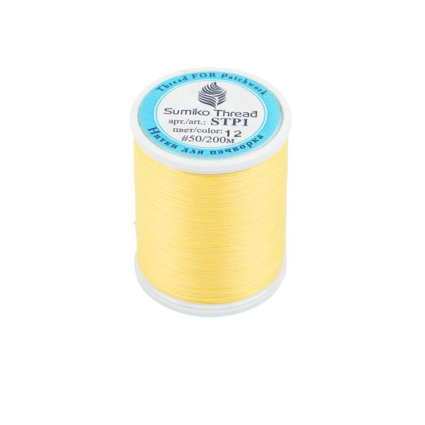 Нитки для пэчворка SumikoThread 200 м, (219 ярд), 12 желтый