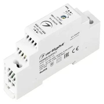 Блок питания 15W 12V 1.25A IP20 ARV-DR15-12 034670 Arlight