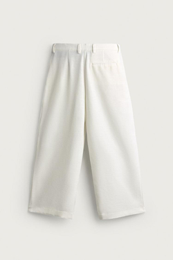 ZARA БРЮКИ RELAXED FIT СО СКЛАДКАМИ, БЕЛЫЙ
