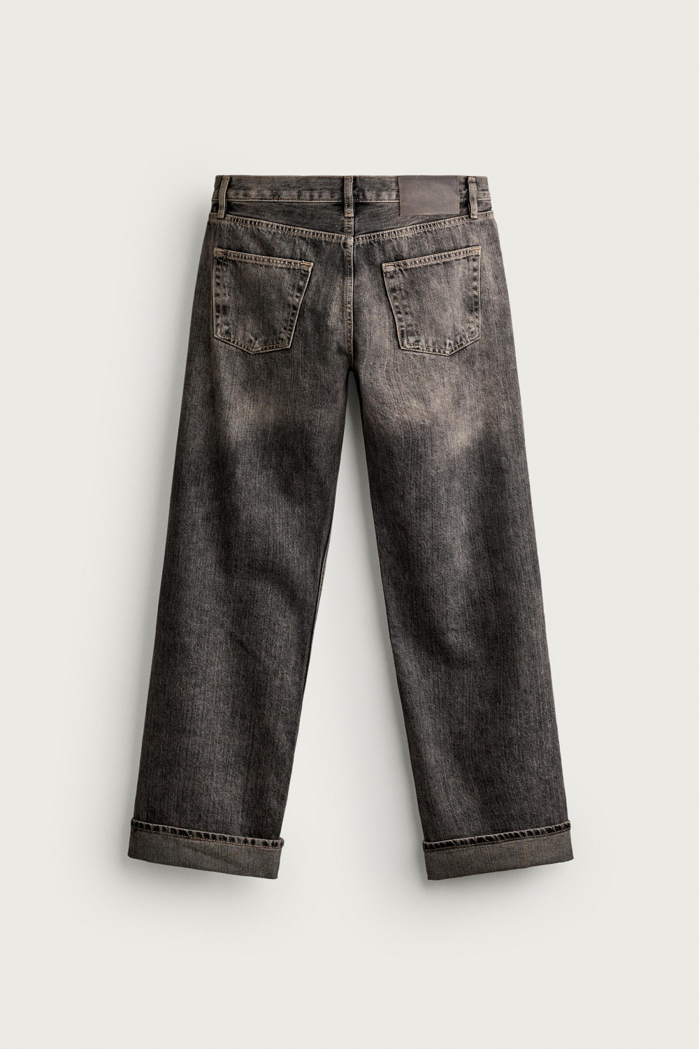 ДЖИНСЫ STRAIGHT FIT С ОТВОРОТОМ — ZARA