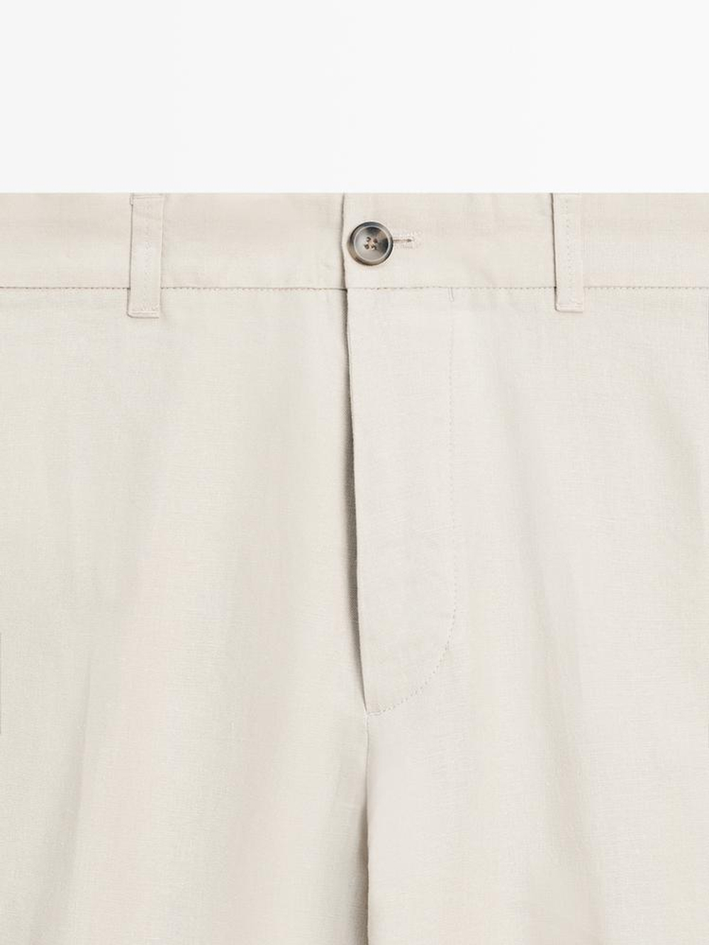Massimo Dutti Зауженные льняные брюки, бежевый