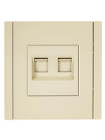 FORTE&PIANO Розетка двойная RJ11+RJ45 кат.5E FP435 ваниль IEK