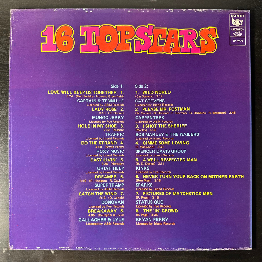Сборник 16 Top Stars (Дания 1977г.)