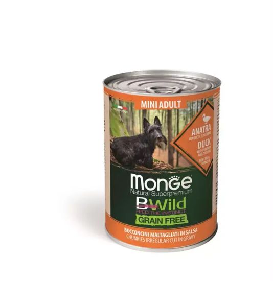 Monge Dog BWild GRAIN FREE беззерновые консервы из индейки с тыквой и кабачками для взрослых собак всех пород 400 гр