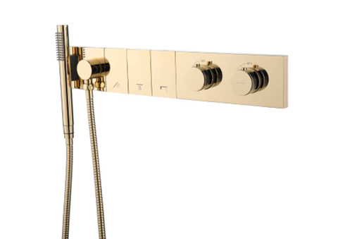 Смеситель ZODIAC THERMO с ручным душем GOLD