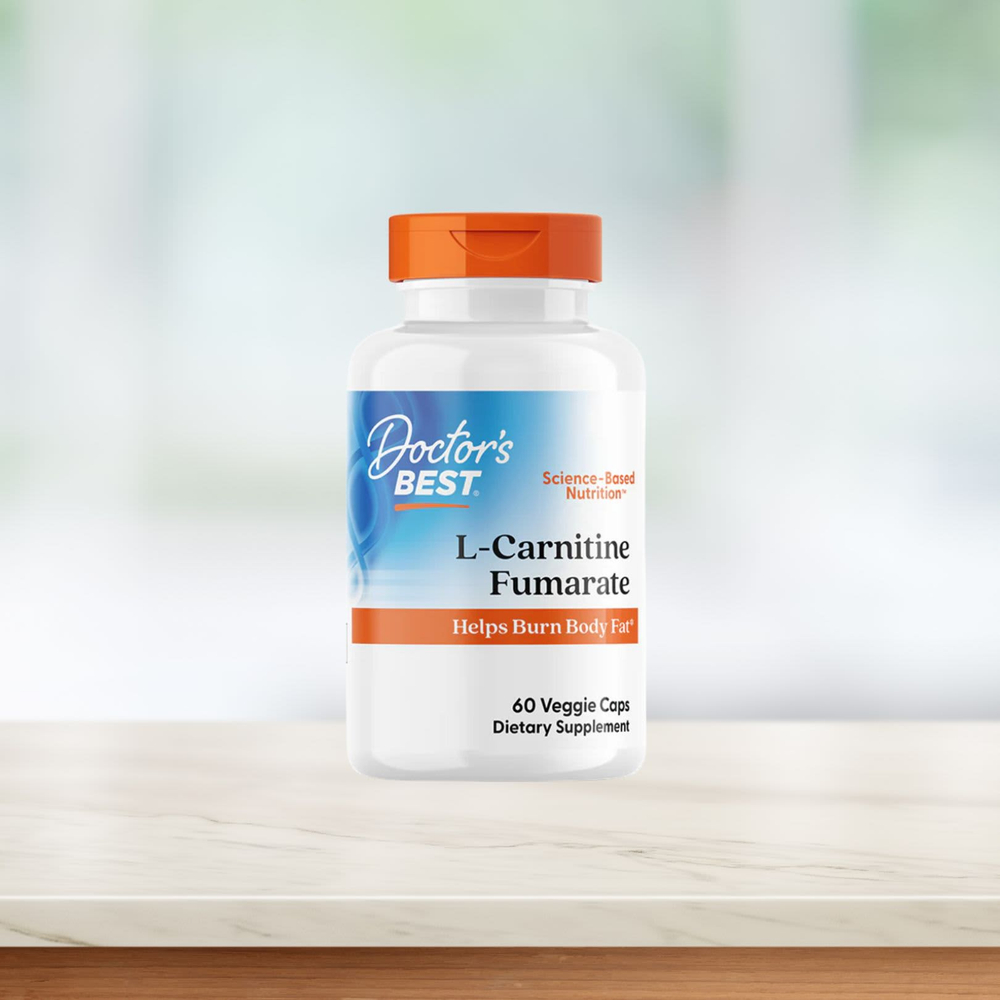 Doctor's Best, фумарат L-карнитина с Biosint Carnitine, 60 растительных капсул (500 мг в 1 растительной капсуле)