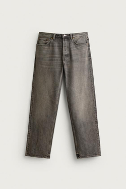 ZARA ДЖИНСЫ STRAIGHT LEG, СЕРЫЙ