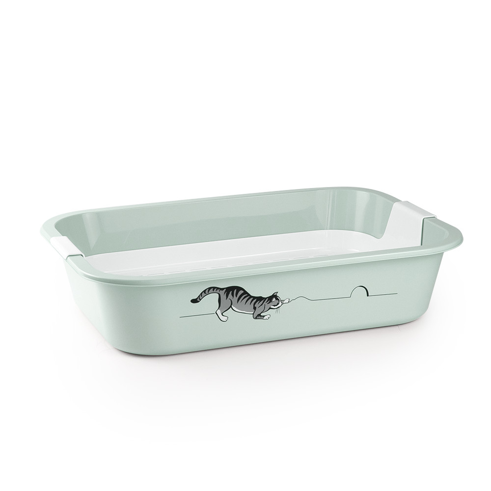 Лоток / туалет ZOOEXPRESS "Мегакис" с сеткой и рисунком - 45,5х34х10 см
