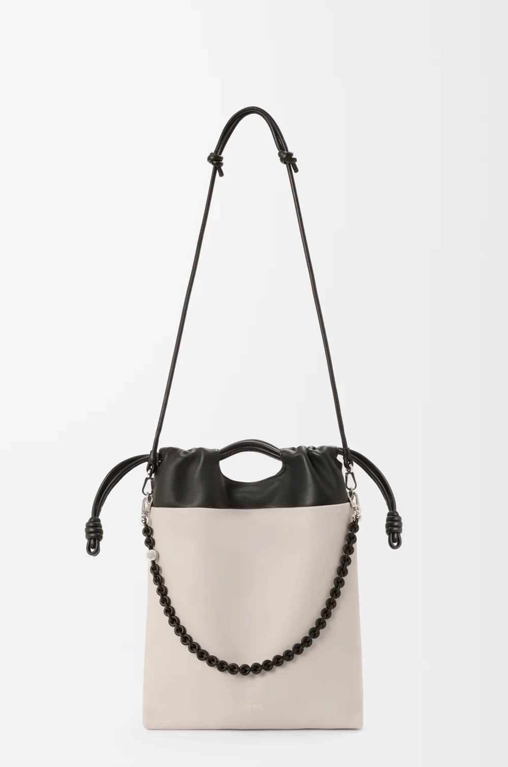 Loewe Сумка-тоут Flamenco из мягкой кожи ягненка наппа, экрю/черный