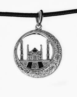 Silver Moon Подвеска мусульманская серебряная родированная, диаметр 27 мм