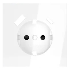 Накладка для розетки с USB A+C с заземлением и защитными шторками Voltum S70 Белый глянцевый VLS001001