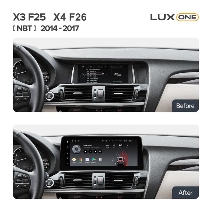 Магнитола для BMW X4 (F26) и BMW X3 (F25) 2013-2018 NBT - Teyes LUX ONE монитор 12.3" на Android 10, Быстрая, CarPlay, 4G SIM-слот