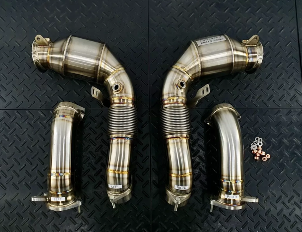 RedStar Exhaust Приемные трубы (Downpipes) без катализаторов с термозащитой BMW X5M F95 / X6M F96 LCI (S68) RS.Comp.S68.DP
