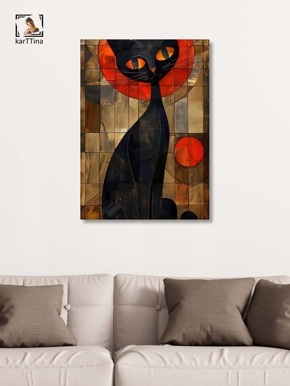 Картина Кот на закате модульная 50x70см 1шт.