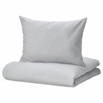 Комплект постельного белья IKEA NATTSVARMARE (НАТТСВАРМАРЕ), Двуспальный, Серый, 240x220, 50x80 см