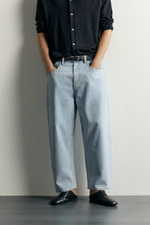 ДЖИНСЫ TAPERED WIDE FIT В ПОЛОСКУ — ZARA