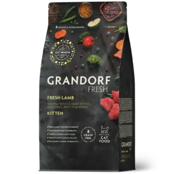 Сухой корм беззерновой GRANDORF FRESH CAT Lamb KITTEN ягненок с бататом для котят, беременных или кормящих кошек 0,4кг