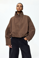 Хлопковый жакет с низом балонного кроя - H&M