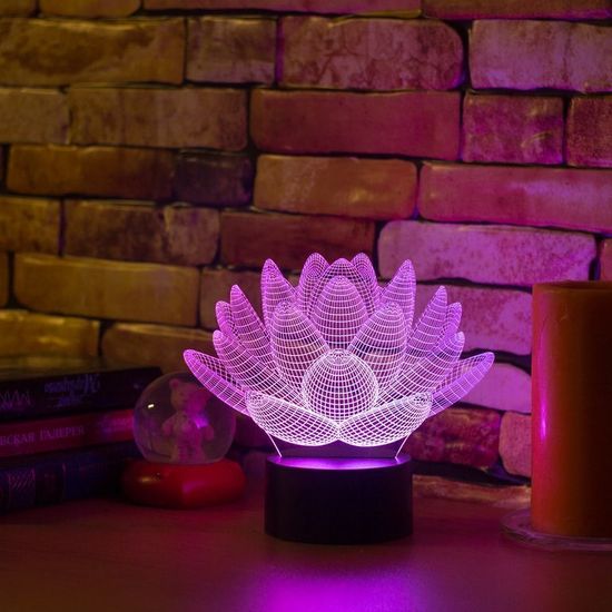 3D лампа с 7 цветов свечения