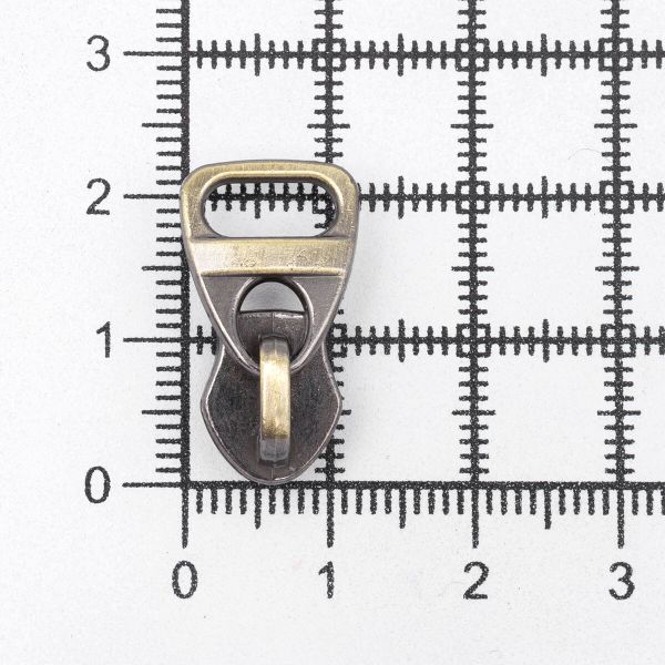 Слайдер (замок) для молнии спираль Т5 (5 мм), автомат, антик, 763, 10 шт