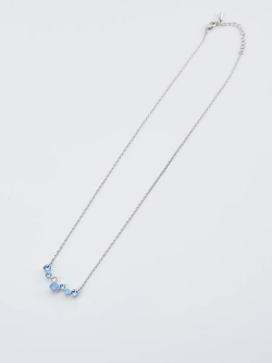 Колье-дуга Эльза с голубыми кристаллами Swarovski
