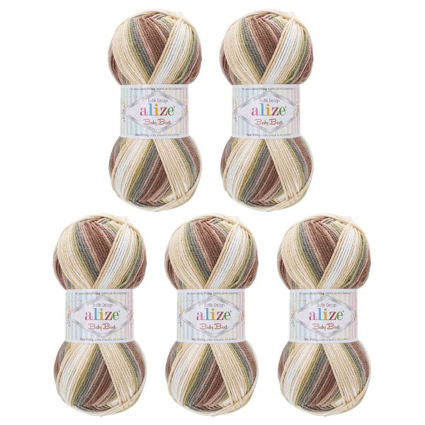 Пряжа Alize (Ализе) Baby Best Batik / уп.5 мот. по 100 г, 240м, 1893 секционный