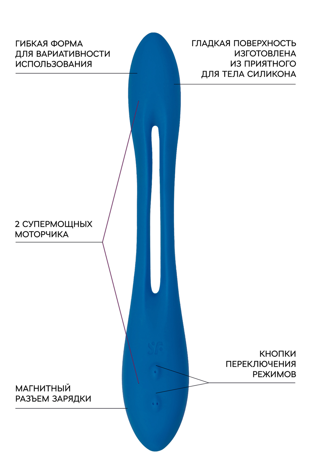 Многофункциональный стимулятор для пар Satisfyer Elastic Game синий 19,5 см
