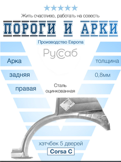 Арка правая Opel Corsa C 2000-2006 (Klokkerholm) хэтчбек